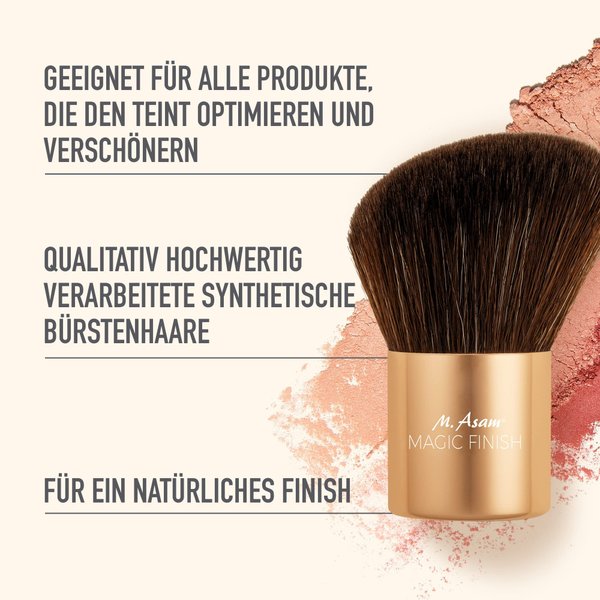 M. Asam MAGIC FINISH Kabuki Brush - Compact, beveled make-up brush - perfect for make-up, loose powder, powder, foundation, blush, bronzer & highlighter