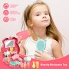 LILYBUDS Pretend Play Toys for Kids, Girls Vanity Set with Mirror, Pretend Play Toy Makeup Set with Bag, Beauty Salon Play Set with Accessories, Birthday for Girls Kids Toddlers