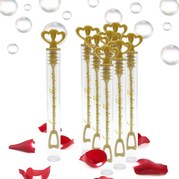 100 Pack Wedding Bubbles Wands Mini Heart Bubble Wands Wedding Party Favors Send Off for Wedding, Anniversary Birthday Valentine's Day