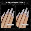 RARJSM Reflective Glitter Gel Polish Silver Sparkling Glitter Iridescent Shimmer Gel Polish Sparkle Diamond Gel Polish Holographic Gel Polish Soak off Nail Art Varnish Manicure for Salon DIY at Home