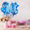 Chaungfu Balloons, 11 pcs Foil Balloons 12 Year Old for 12th Birthday Party Supplies Decoration， Confetti Balloon Kids Years (12th, Blue)