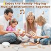 Funsland Musical Instruments for Toddlers 1-3 - 7 in 1 Montessori Wooden Percussion Music Toys Set for Kids and Babies