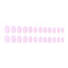 BABALAL Press on Nails Short Fake Nails Square Glue on Nails Pink Glossy Acrylic Nails Squoval White French Stick on Nails 24Pcs