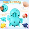 Bath Toys Sets Include 12 Pcs Wind up Floating Toys with 2 Pcs Duck Shape Fishing Net, Swimming Pool Games Bathtub Shower Toy, Turtle Whale Duck Crab for Boys Girls Funny Gifts