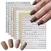 Letter Nail Stickers Holographic Number Nail Art Stickers 3D Self-Adhesive Black White Number Nail Decals Gold Silver English Character Nail Designs Supplies for Women DIY Nail Decoration 8 Sheets