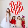KatchOn, Red and White Carnival Balloons - Pack of 6, Circus Decorations | Red and White Striped Balloons for Carnival Theme Party Decorations | Circus Theme Party Decorations | Carnival Decorations