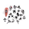 22PCS Halloween Nail Charms Alloy Skull Spider Nail Art Charms Gothic Nail Art Supplies Moon Heart Cross Halloween Nails Accessories Dark Punk Nail Gems Rhinestones Cute Nail Jewels for Women Nail Art