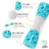 Messy Mutts Totally Pooched Toss 'n Stuff Hourglass | Interactive Treat and Squeak Toy for Dogs | Durable 7” TPR Dog Toy | Teal