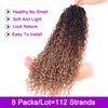 ZRQ 8 Packs 18 Inch Goddess Locs Crochet Braids Hair, 3 Tone Ombre Boho Faux Locs Crochet Hair,Synthetic Bohemian Locs Ombre Hippie Locs,Curly River Locs Hair Extension 1B3027#