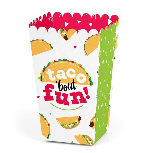 Big Dot of Happiness Taco ‘Bout Fun - Mexican Fiesta Favor Popcorn Treat Boxes - Set of 12