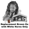 Replacement Part for Fisher-Price Little People Nativity Set - FPT07 ~ Brown Ox with White Horns ~ Works with Many Sets
