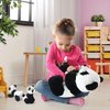 Prextex 13" Plush Panda Bear Zippered Carrier & 3 Cubs Plushies | Soft Panda Bear Stuffed Animal, Panda Plush Toy, Stuffed Panda Toys, Kid Toy, Pillow | Birthday Gifts, Panda Gifts for Girls&Boys
