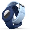 Air tag Wristband Kids(2 Pack) - Soft Silicone Air tag Bracelet for Kids - Lightweight GPS Tracker Holder Compatible with Apple Air tag Childs Watch Band Kids (Blue + Denim Blue)
