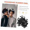 COHEALI 100pcs Headband Foot Cover Black Tiara Black Scrunchies for Hair Korean Accessories Rubber Round Tube Cap Headband Replacement Caps Headband End Caps Headband Ending Covers Tip Pad