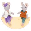 Levlovs Mouse in a Box Little Sister Mouse Little Brother Mouse and Cheese Teeter Totter Miniature Furniture for Dollhouse Mouse in a Matchbox