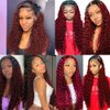 1B99J Bundles Ombre Kinky Curly Human Hair Bundles 8A Grade Brazilian Unprocessed Virgin Hair 3 Bundles 20 22 24 Inch Two Tone Black Wine Red Bundles Human Hair Extensions
