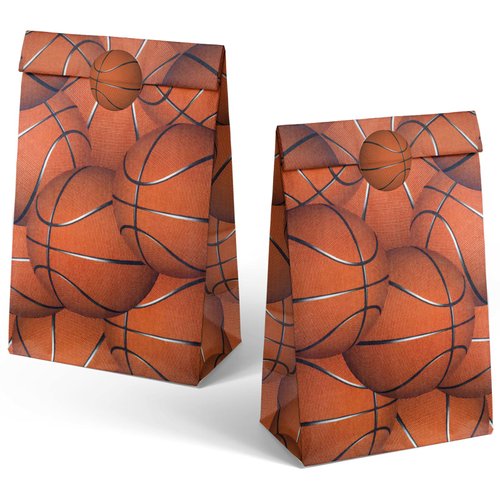 Outego 24 Basketball Party Favor Bags with Stickers Basketball Goodie Bags Basketball Party Favors for Kids Basketball Birthday Party Supplies