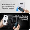 Sinjimoru Detachable Phone Grip Kickstand for Wireless Charging Compatible Phone Finger Holder for iPhone & Smartphones. Sinji Mount S-Grip Black