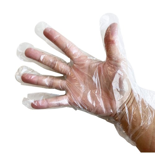 KingSeal Light Duty Poly Disposable Gloves, Powder-Free, Latex-Free, Size Medium - 1 Box of 500 Gloves By Weight