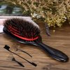 Boar Bristle Hair Brush Paddle Detangling Brush and Comb Set for Curly Fine Wavy Natural Tangled Hair, Anti-frizz Styling Hairbrush Comb for Women Men, Boar Nylon Bristle Cushioned Brush