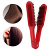 Double Sided Brush, Hair Straightening Comb Tool Splint V-Shape Tools Bristle For Home Barber Shop[Red]