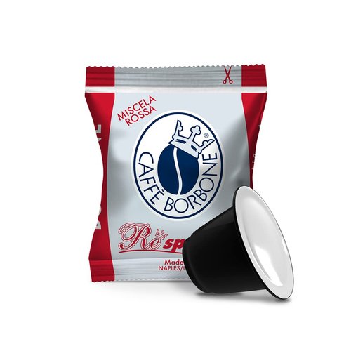 Caffe Borbone Nespresso Compatible Coffee Pods, Red Blend, Freshly Roasted and Packaged in Italy - 50 Individually Wrapped Coffee Pods - NOT Compatible with Vertuo