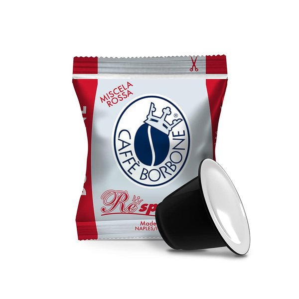 Caffe Borbone Nespresso Compatible Coffee Pods, Red Blend, Freshly Roasted and Packaged in Italy - 50 Individually Wrapped Coffee Pods - NOT Compatible with Vertuo