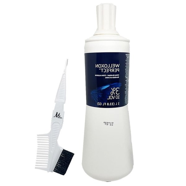 Welloxon Perfect Developer 3% / 10 Vol Koleston Perfect Hair Color Developer Creme 33.8 Fl Oz and M Hair Designs Tint Brush Comb (Bundle)