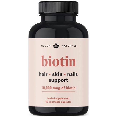 Hair Vitamins - Biotin 10000mcg with Vitamins & Adaptogens for Hair Growth, Hair Care, Hair Skin and Nails, Hair Skin and Nails Vitamins, Biotin Supplement, Hair Growth Vitamins, Biotin - 60 Capsules
