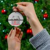 Funny Peeking Every Snack You Make Cream Point Himalayan Cat Christmas Ornament - White Circle Ceramic Decoration - Keepsake Gifts for Cat Lovers