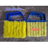 Blue Handheld Mini Blinds Cleaner Shutters, Curtain Brush Dust Remover Orange with 7 Removable Microfiber Sleeves, Air Conditioning Home Gadgets, Car Vents, Fan Shutters (Blue, with 7 blades)