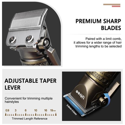 Ufree Professional Hair Clippers for Men Women, Hair Trimmer, Cordless Barber Clippers for Hair Cutting Kit, Haircut Machine Rechargeable Clippers and Trimmers Set, Grooming Kit Gifts for Men