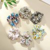 Jewemia Hair Scrunchies for Women Floral Hair Scrunchie Elastic Rubber Bands Chiffon Hair Scrunchies for Thick Curly Hair Flower Hair Ties Hair Accessories Gifts for Women and Girls 6 Pcs