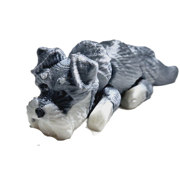 Flexibabies Cute Mini Puppy Fully Articulated 3d Printed 3.5" baby dog Fidget Toy (Schnauzer)