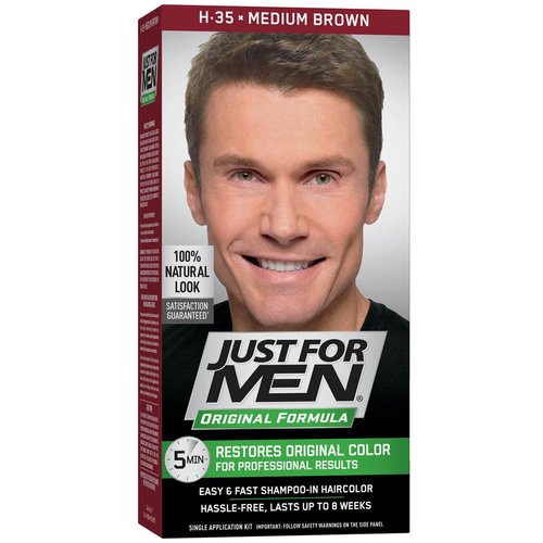 Just For Men Original Formula Men's Hair Color, Medium Brown, 4 Fl Oz (Pack of 1)