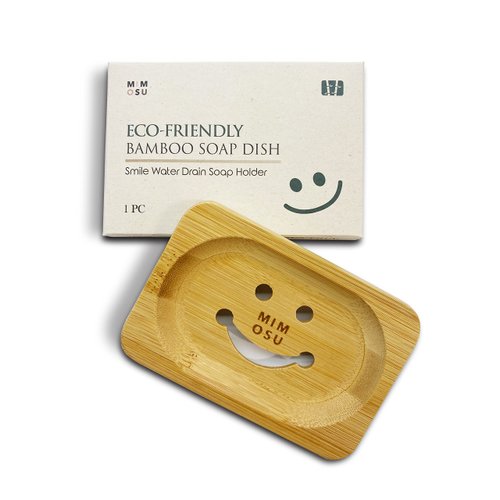 mimosu Bamboo Soap Dish with Drain - Wooden Holder for Shampoo Bars, Eco-Friendly Bathroom Tray, Zero Waste