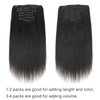 ABH AMAZINGBEAUTY HAIR Clip in Hair Extensions Real Human Hair Yaki Straight Clip ins for Black Women Natural Black 18 Inch Straight Clip in Hair Extensions Light Yaki Clip-in 7 Pcs With 17 Clips 120g