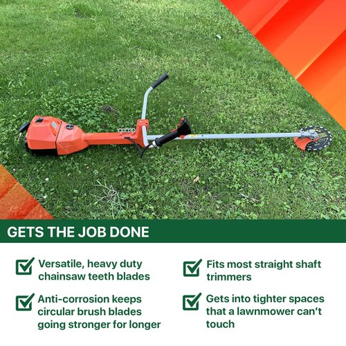 FORESTER Brush Cutter Blades and File Set - Trimmer Chainsaw Tooth Saw Blade - for Trimming Trees, Cutting String, Underbrush, and More - 20 Tooth 9" Circular Brush Blade with 3/16" File