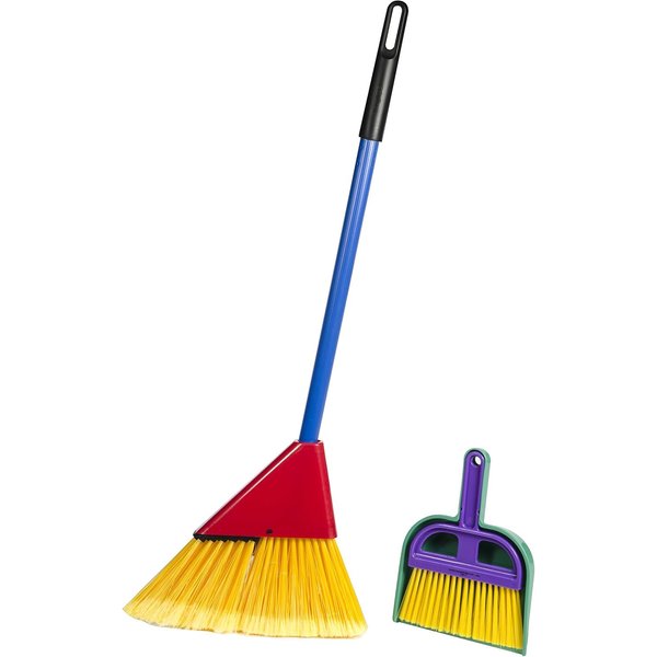Schylling Children's Broom Set - Kids Pretend Play Cleaning Kit - Includes Broom, Dustpan, and Brush - Ages 3 and Up