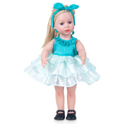 Rakki Dolli Doll Clothes Accessories 3 Pcs Set with Blue Princess Dresses Fluffy Skirt & White Underwear & Blue Headband Hair Rope (Doll & Shoes Not Included) 043