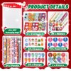 171 Pieces Christmas Stationery Party Favors Bulk Xmas Goodie Bag Stuffers for Kids Stationery Set School Class Reward Prizes Notebooks Pencils Sharpener Erasers Stickers Stamps for Classroom Gift