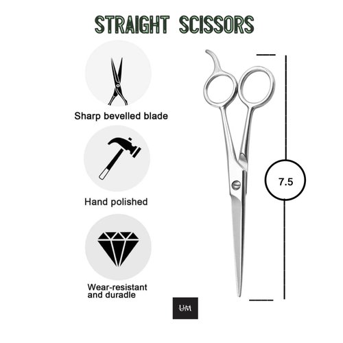 UM Supplies Scissors 7.5 | Premium Barber Shears For Hair Cutting | Multiple Purpose Cutting Scissors | Haircut Scissors For Salon I Women | Mens | kids I Pets