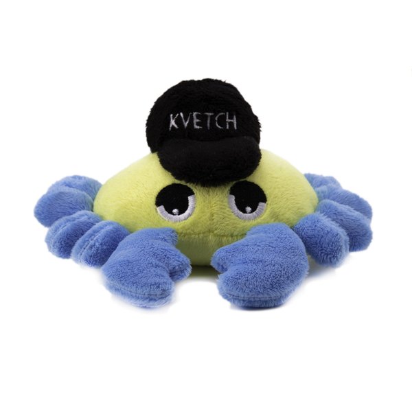 Copa Judaica Chewish Treat Crab Kvetch Squeaker Plush Dog Toy, 6 by 6 by 5.5-Inch, Multicolor