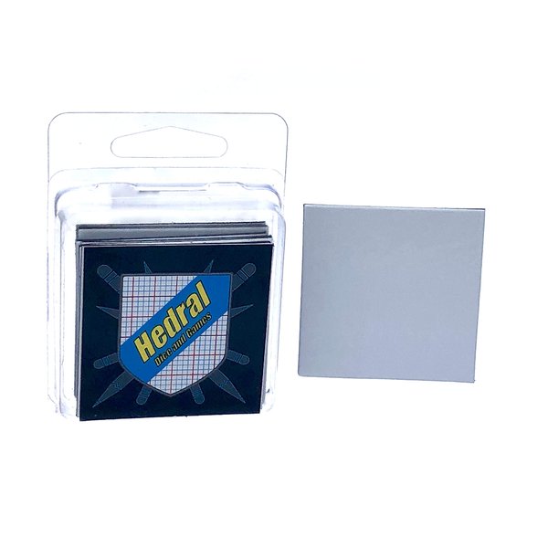 Hedral Value Pack of 10 - Dry Erase - Reusable - Blank 2" Square Board Game Tiles Markers DIY D&D