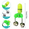OHOH LED Night Fishing Rod Bite Bait Alarm Light with Twin Bells Ring Fishing Bite Alarm Indicator On Fishing Rod (10 Red Lights and 10 Green Lights)