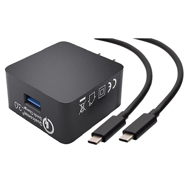 Fast Charge 20W Home Charger Compatible with Microsoft Surface Book Pro 3/2 Performance Plus Long Dual 5ft Data MicroUSB & USB-C Cables Included [International 110-240v]