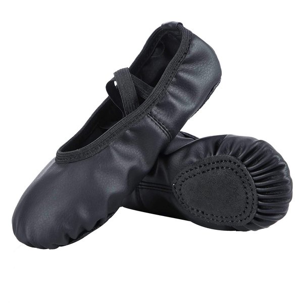 Dynadans Soft Leather Ballet Shoes/Ballet Slippers/Dance Shoes for Girls and Boys (Toddler/Little/Big Kid/Women)-Black-2M