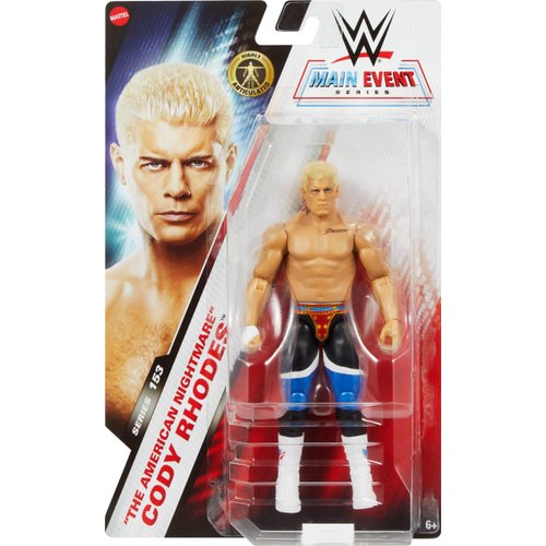 Mattel WWE Cody Rhodes “The American Nightmare” Action Figure, Main Event Series #153 6-inch Collectible with 10 Articulation Points & Life-Like Look