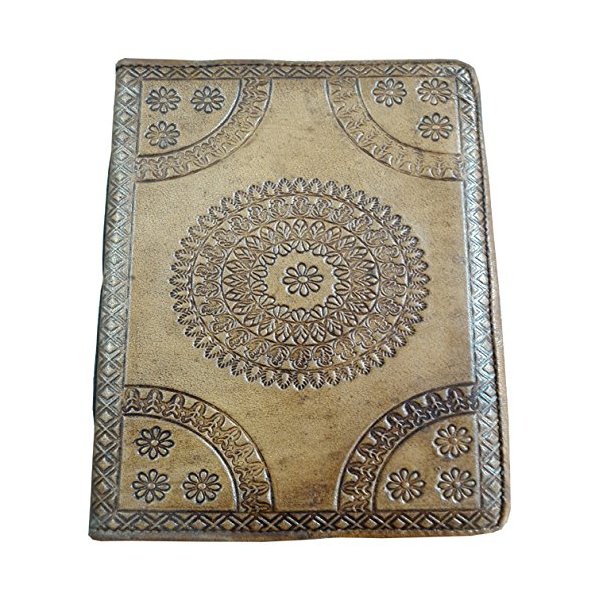 M & N Designs Handmade Embossed Tanned colour Leather blank page Journal