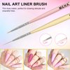 MEKK Nail Art Brush, 6Pcs Multicolor Nail Art Brushes with French Tip Brush Builder Gel Brush Nail Liner Brush and Nail Dotting Tools for Salons & Home DIY
